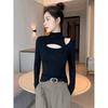 Semi-turtleneck Autumn New Hollow Gray Knitted Sweater Slim-fit Versatile High-end Shirt