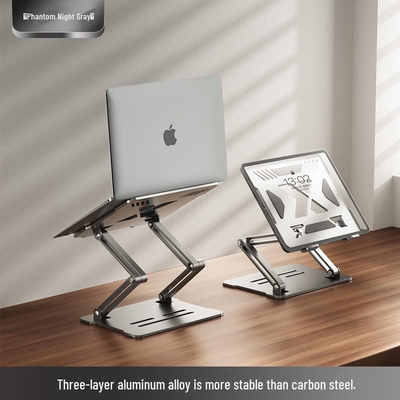Rotatable Aluminum Laptop Stand for Apple & Huawei - Adjustable Height