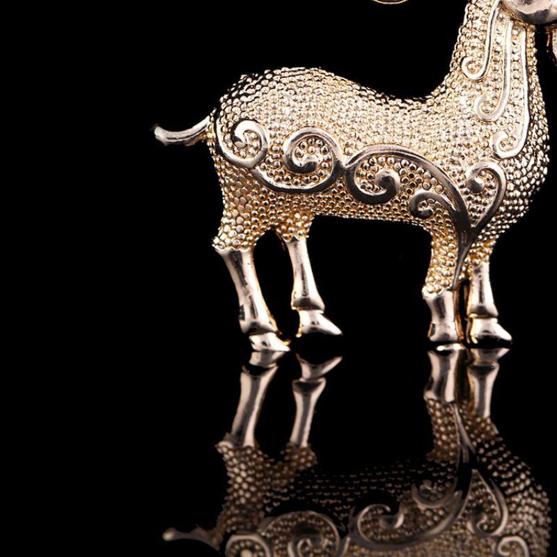 Golden Goat Brooch Exquisite Carved Design Shiny Gold Plated Ideal For Daily Party Wear Gift For Animal Lovers