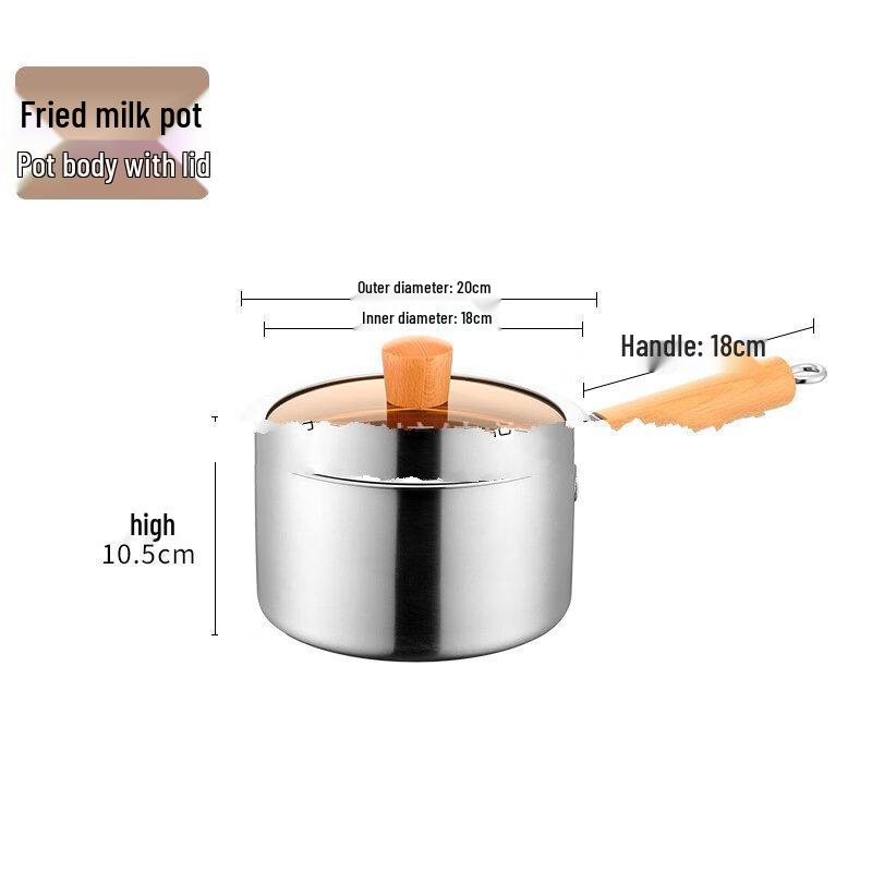 Wutuo 18cm SUS304 Stainless Steel Multi-purpose Milk Pot with Lid