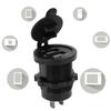 Modified Car Charger Dual USB Port 2.4A 1 In 2 Out Waterproof Design Matte Black with Backlight