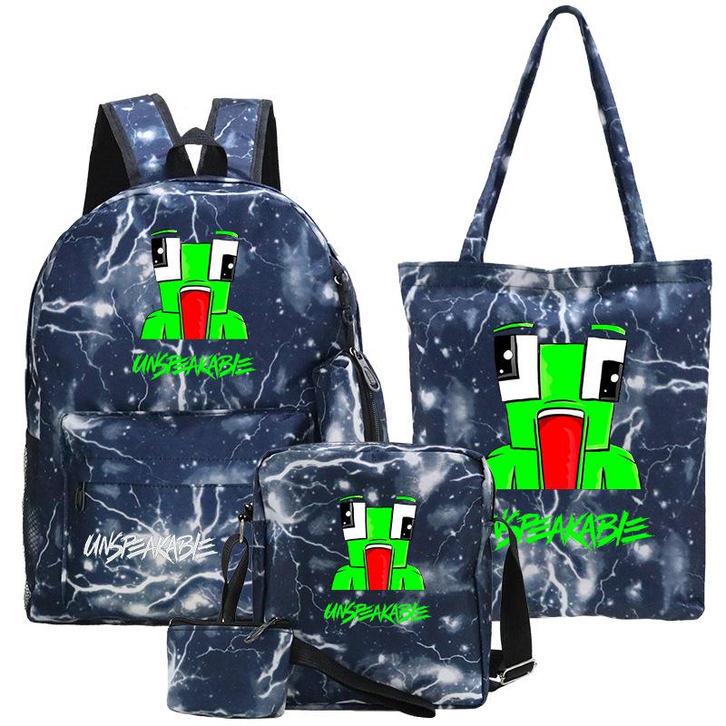 Casual Backpack Five-piece Backpack + Tote Bag + Shoulder Bag + Pencil Bag + Small Money Bag 3