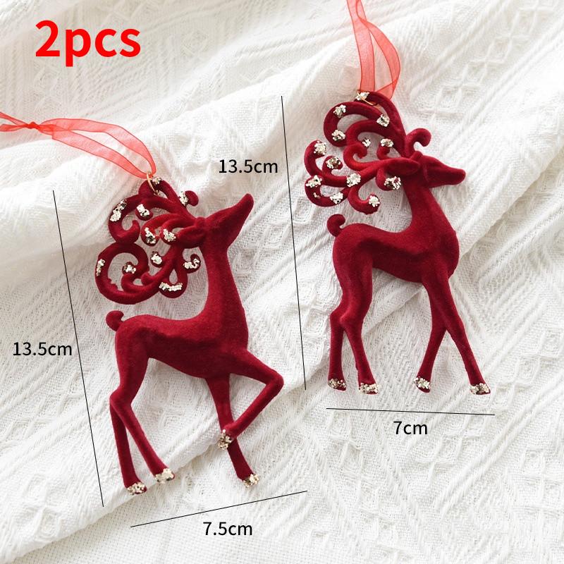Christmas Reindeer Red Ornaments Holiday Tree Hanging Decor Home Displays Window