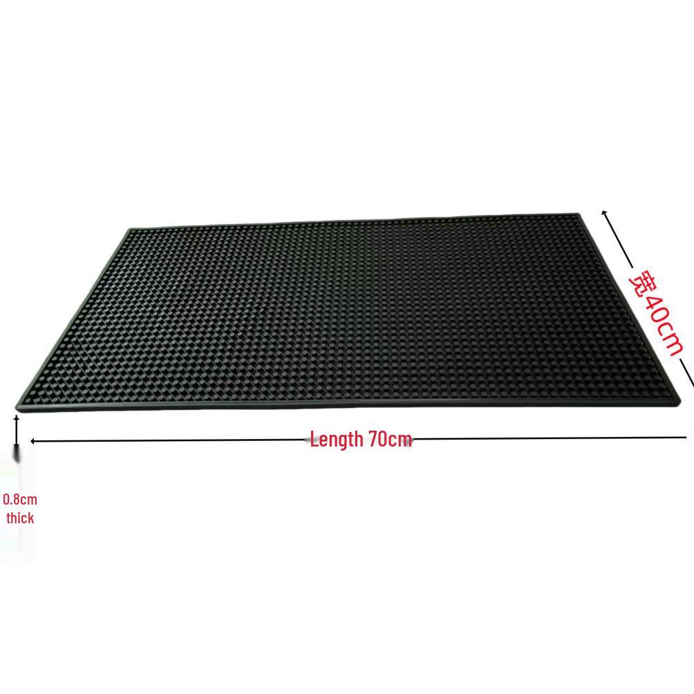 Black Non-slip Heat-insulating Rubber Bar Mat and Teaware Drainer Coaster