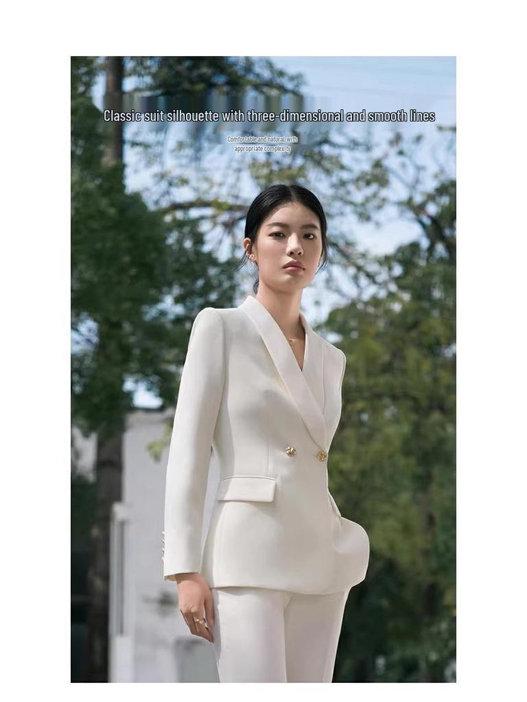Women's Professional Slim Fit White Executive Suit Set