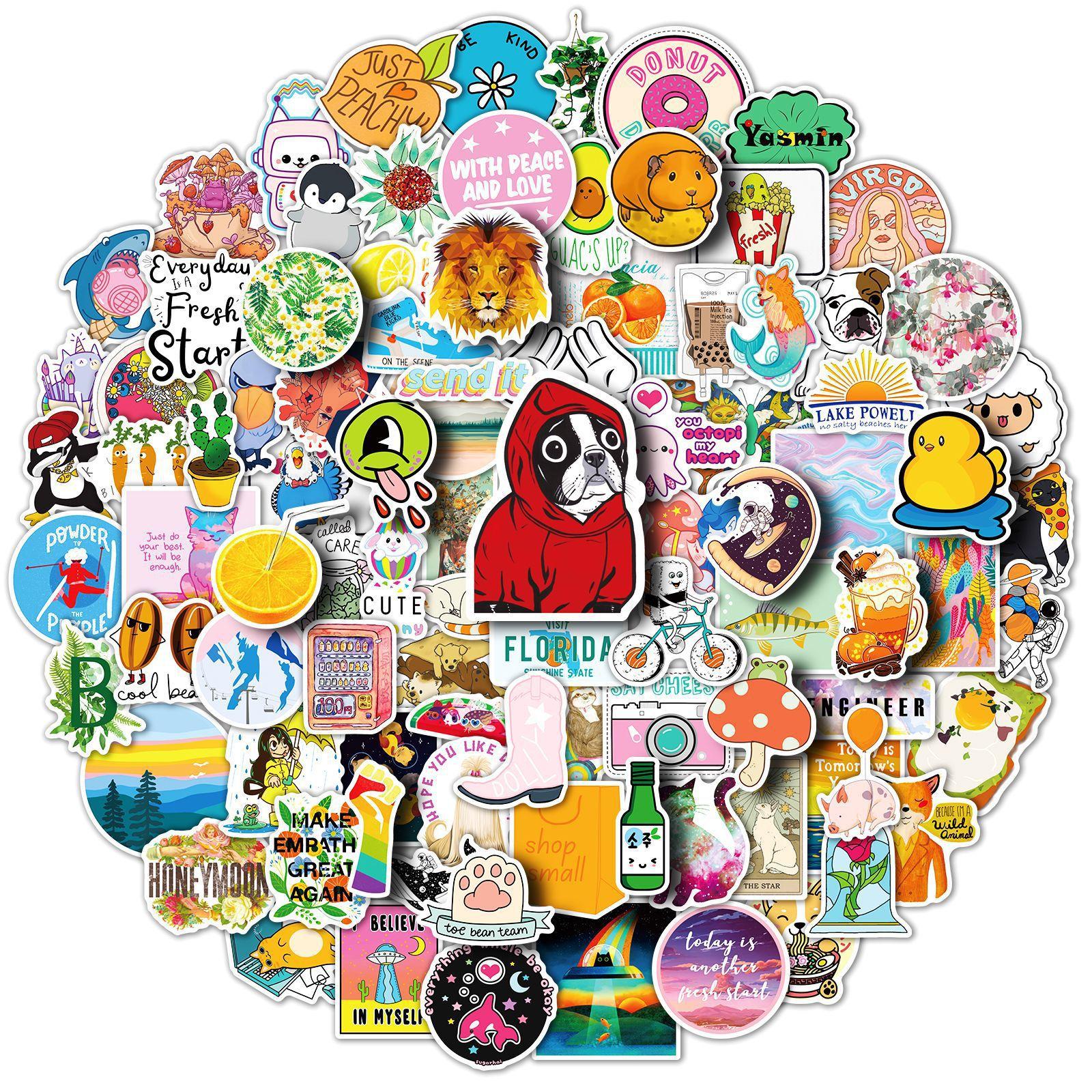 

100-900 Pieces Of Graffiti Stickers, Cartoon Graffiti Personalized Body Stickers