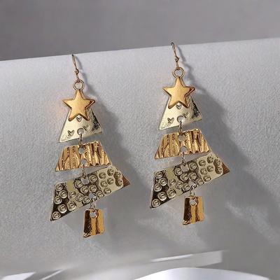 New Christmas Tree Long Earrings Party Carnival Fashion Luxury Exaggerated Earrings