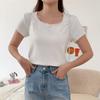 New Arrivals Open Run Slim FiT Lace ShorT Sleeve T shirT Silver Embroidery
