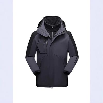 2024 New Autumn and Winter Outdoor Fleece Thickened Jacket Men's Three-in-one Couple Jacket Color Matching Waterproof and Windproof