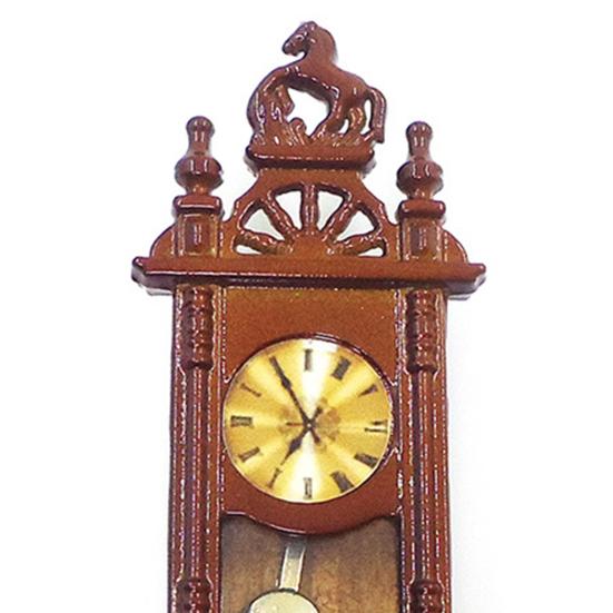 Dollhouse Wall Clock Portable Cosplay Lightweight Mini Vintage Wooden Hanging Clock Model Daily Display
