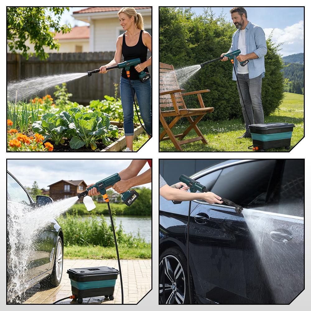 Yofidra 200Bar Brushless High Pressure Washer Water Gun Car + Bucket Wash Garden Cleaner Spray Gun For Makita 21V Battery Pin