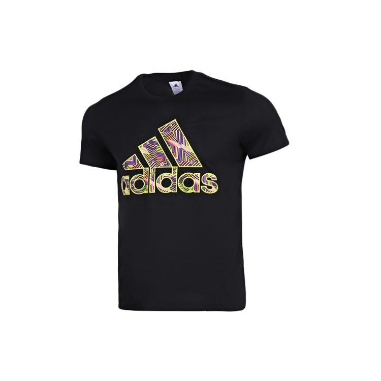 Adidas T Shirts Men's Black Crew Neck Moderate Straight Fit GK1703