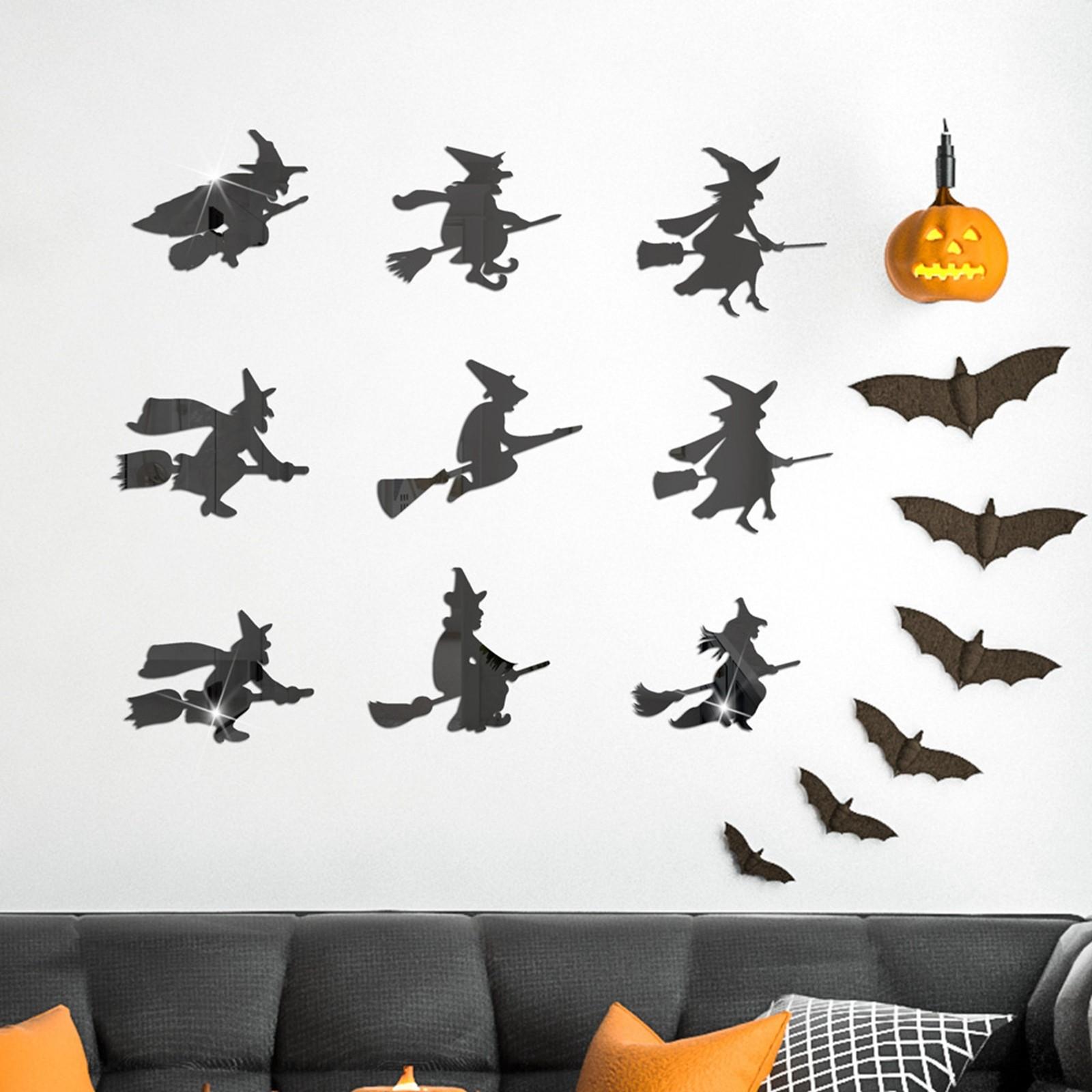 

Акриловая зеркальная палочка «Ведьма Хэллоуина», трехмерная самоклеящаяся праздничная стена чёрный