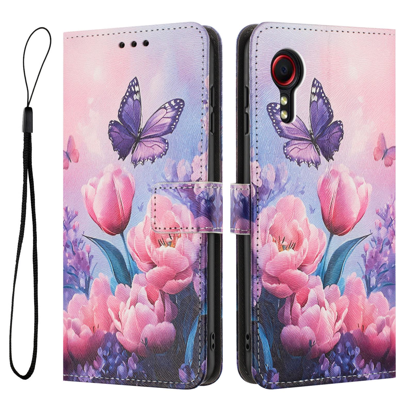 

YX-2501 For Samsung Galaxy Xcover7 Case Pattern Printing PU Leather Wallet Phone Cover with Lanyard E