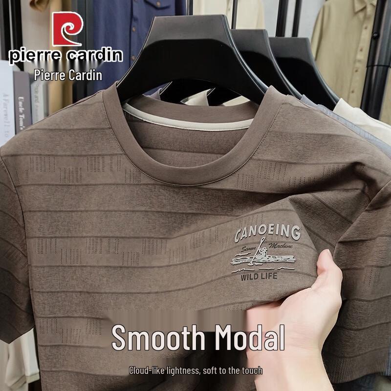 

Pierre Cardin Men s Round Neck Short-Sleeve Modal Blend T-Shirt L