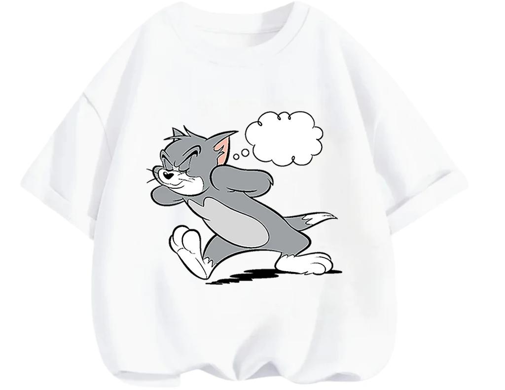 Urban Street Style Tom And Jerry T Shirt Summer Casual Short Sleeve Fashion Clothing For Kids