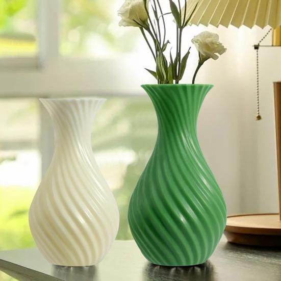 Imitation Ceramics Vase Green Plants Dried Flower Display Vase Living Room Bedroom Office Home Decor