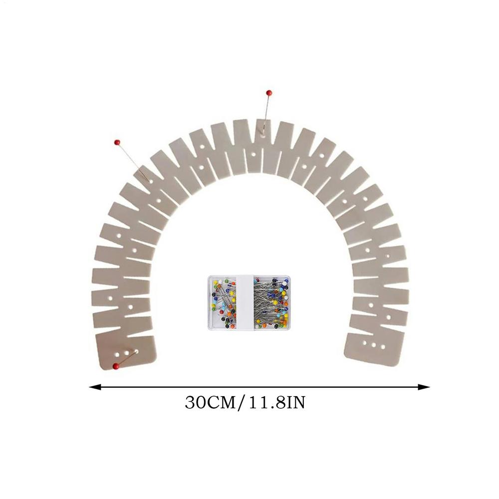 

1pc Silicone Hemmer Heat-Resistant Hemming Ruler with Marking Holes Flexible Edge Guide for Shirt Tails Quilting DIY Fabric Kit білий