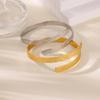 2025 Lava Wrinkle Cuff Bangles Bracelet Women Minimalist Gold Color Stainless Steel Flower C Adjustable Bracelets Party Jewelry