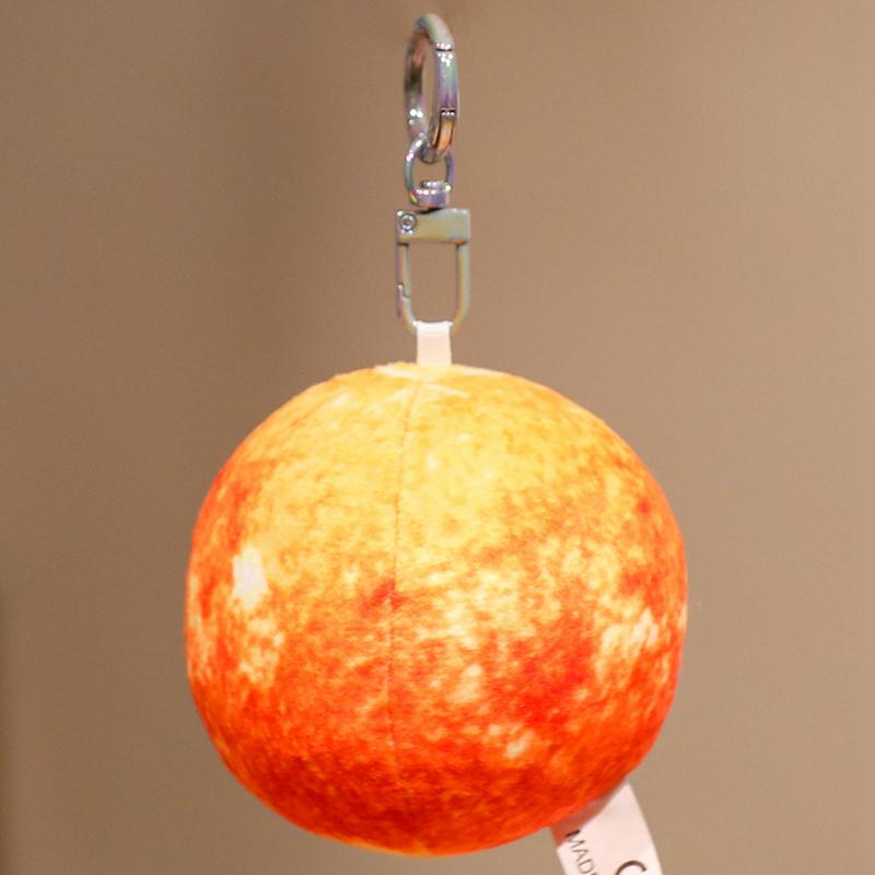 Levensechte Zonnestelsel Planeet Aarde Zon Mars Pluche Sleutelhanger Knuffel Mercurius Jupiter Saturnus Uranus Neptunus Educatief Speelgoed Hanger 7.5cm-pendant beige