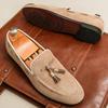 New Fashi Tassel Slip On Loafers Suede Leather Men Shoes Classic Dress Office Daily Business Party Casual Shoe for Man