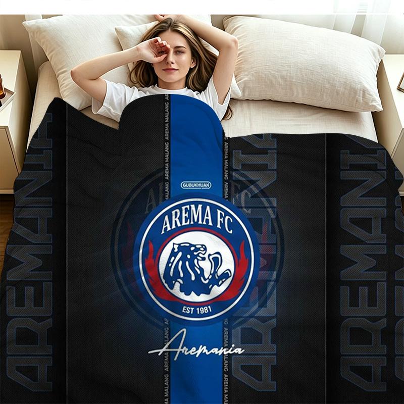 Arema FC Print Flannel Blanket High Quality Warm Comfortable Cover for All Seasons Perfect for Gifts Home Decor