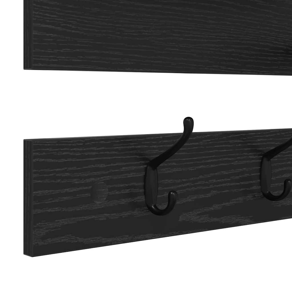 Wall Mounted Nightstand Black Oak Effect 90 x 15 x 36 cm