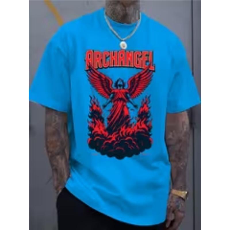 

Men s casual sports fashion short-sleeved cool personalized pattern trendy round neck top 6XL