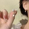Diamond-set Flower Pearl Earrings Versatile Fashion High-end Stud Earrings Temperament Niche Personality Earrings Women