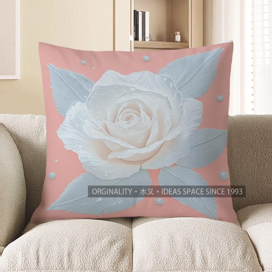 Home Decor Pink Butterfly With Pearls Throw Pillow Cover Pattern Cushion Cover Suitable For Sofa Bedroom Car Pillow Cover