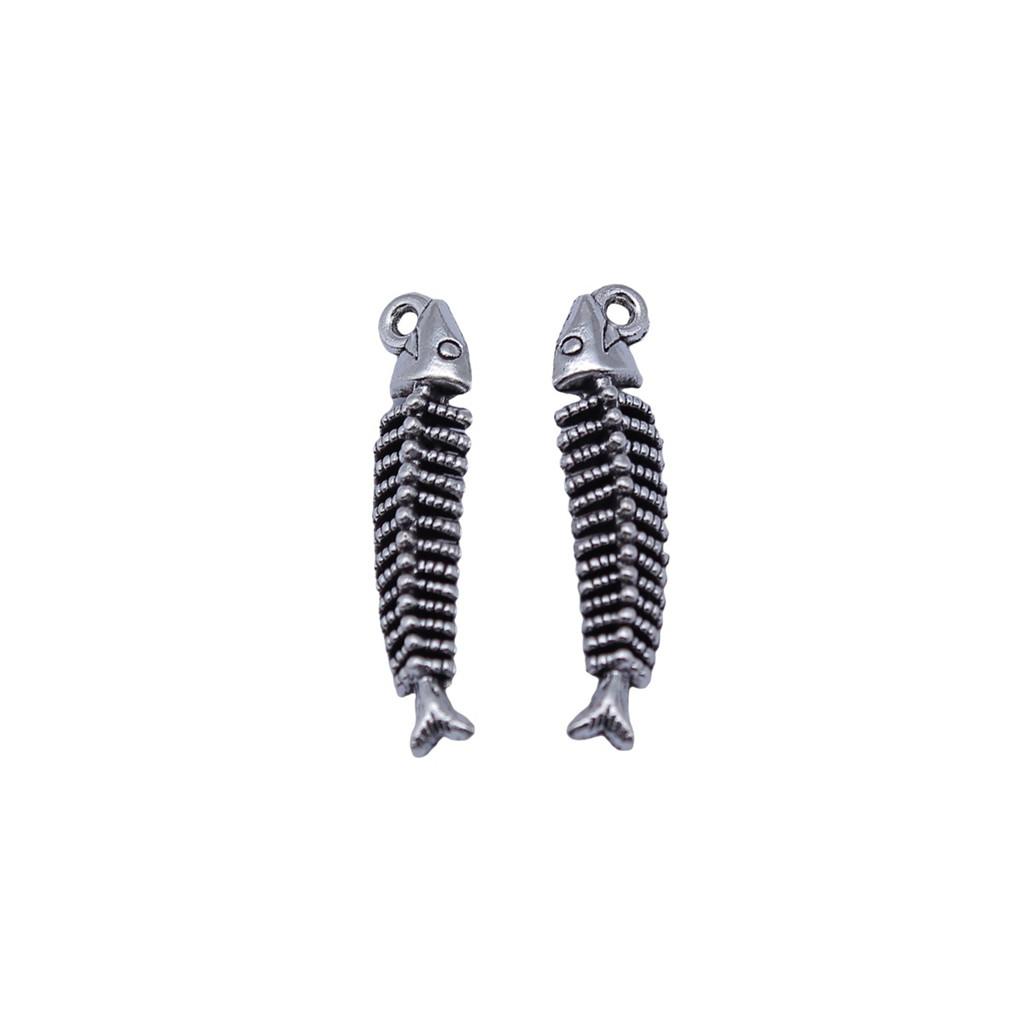 Fish Bone Charms Multi Color Alloy Pendants For Ocean Themed DIY Jewelry Accessories