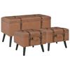 Day and Night - Day and Night Storage Stools 3 Pieces Brown Faux Leather