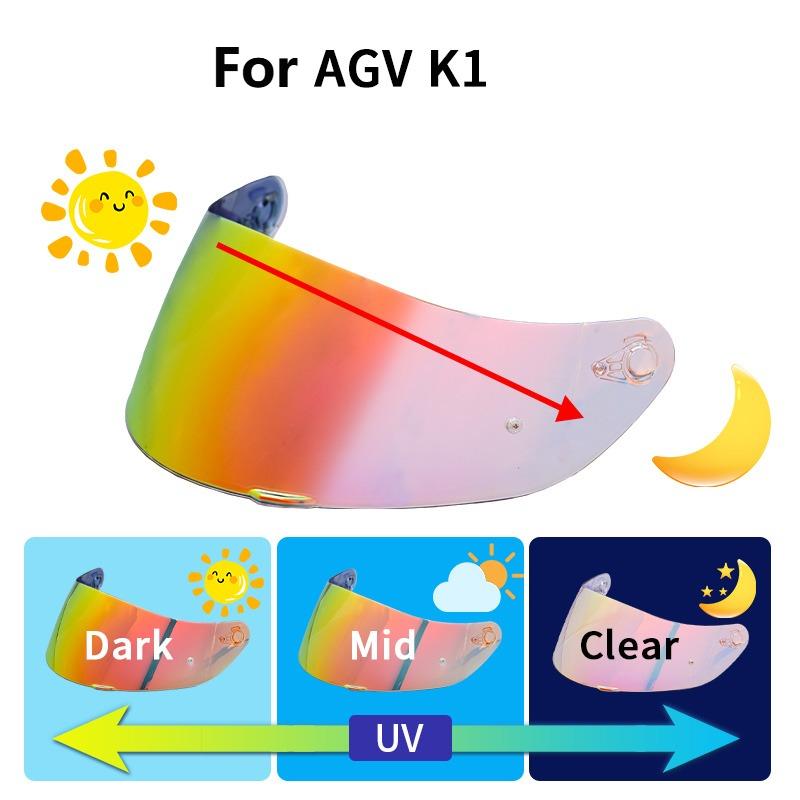 K1 Photochromic Visor Lens For AGV K1 K3SV K5 K1S K5S GT4 Compact ST Helmet Mask Shield Accessories Full Face Sun Goggles Visors
