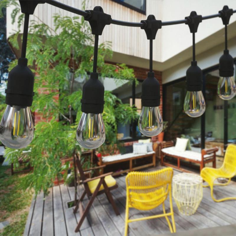 S14 Waterproof LED Edison Filament Bulb, 2700K Warm Light, E27, Energy-Saving ST45 Spare for String Lights