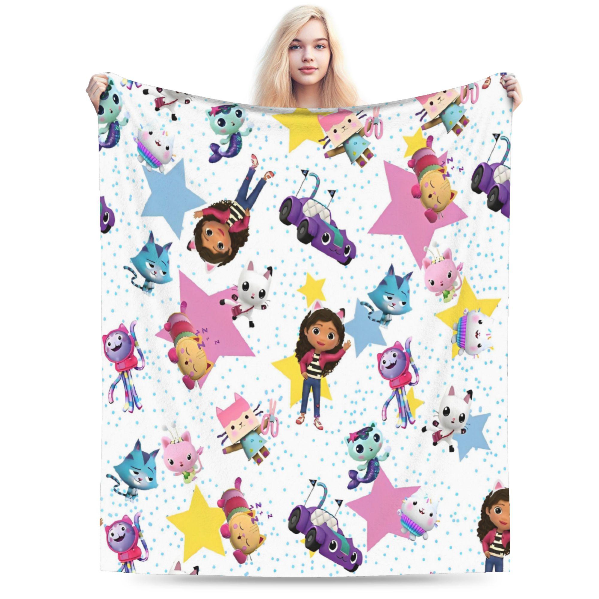 

G-Gabbys Dollhouses Super Warm Blanket Girls Boys Plush Throw Blanket Pattern Couch Chair Flannel Bedspread Sofa Bed Cover 75cmx90cm