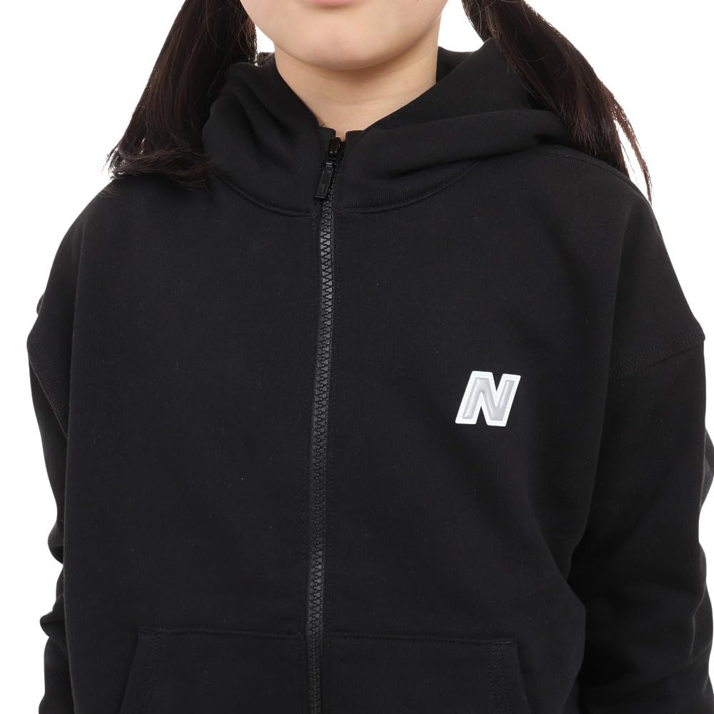 New Balance Kids Sweatshirt Heavyweight Sweat Full Zip Hoodie ABT35150 BK 130 (Black)