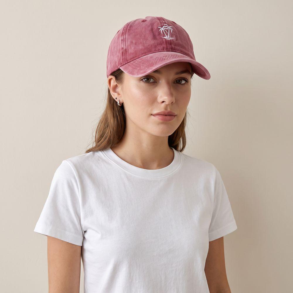 Retro Embroidered Coconut Tree Baseball Cap Soft Top Sun Hat Simple Duckbill Cap  Street