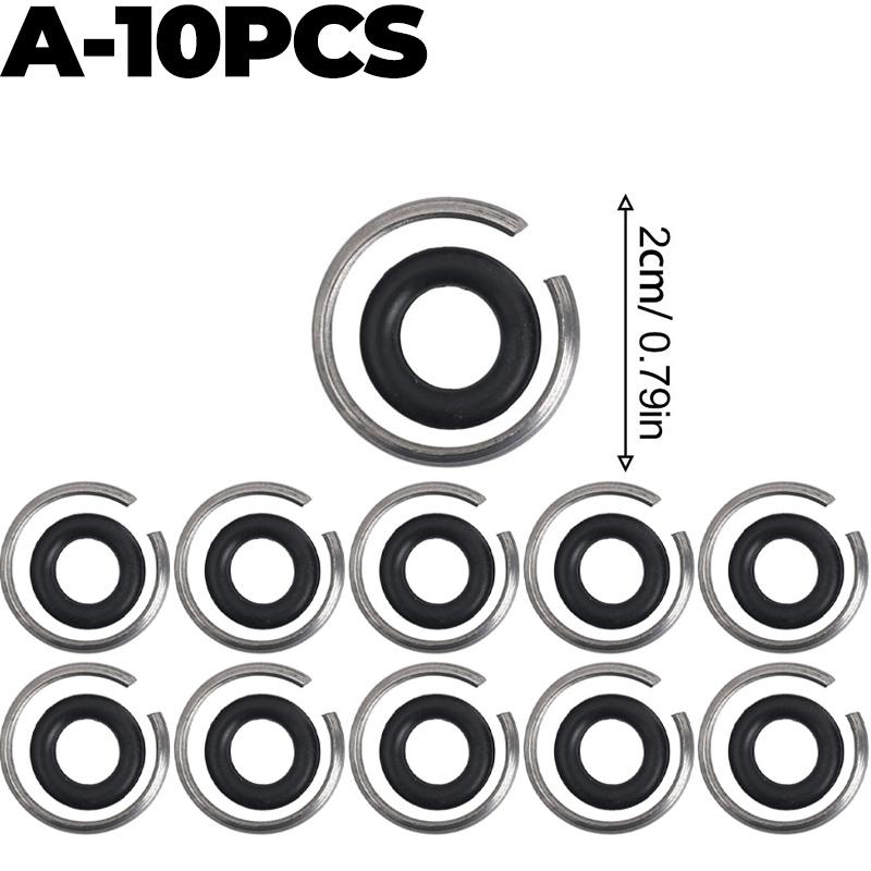 

5/50Pcs O Ring Rubber Sealing Washer Black Gasket Oil Resistant High Temperature Ring with Spring Clip Wrench Component Tools