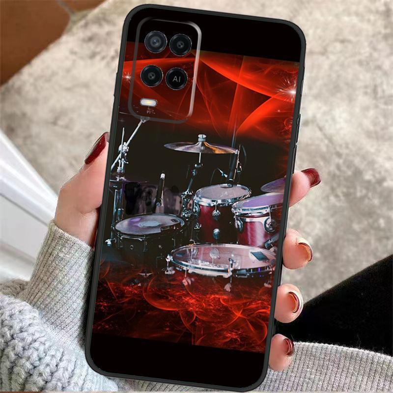 Musical Instrument Drum Case For OPPO A78 A98 A18 A58 A96 A76 A16 A5 A9 A53 A15 A17 A77 A52 A72 A74 A94 A54 A57 S