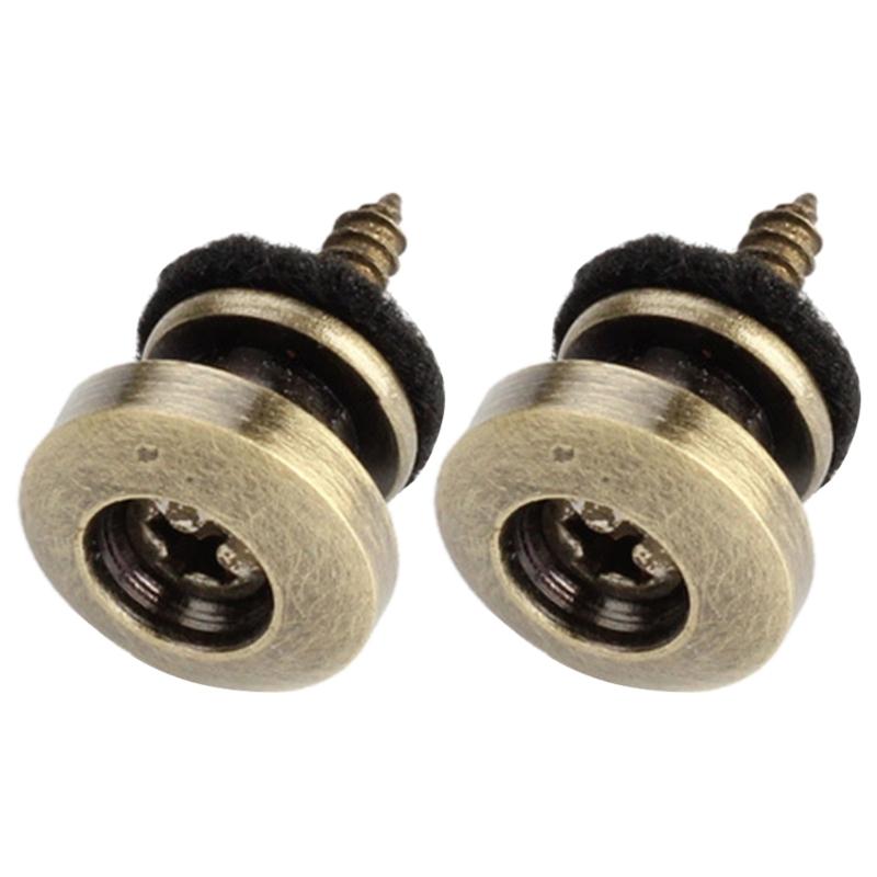 2Pcs Guitar Strap Lock Guitar Strap Button Set Metal Strap Lock Flat Mushroom Head for Acoustic Electric Guitar Ukulele