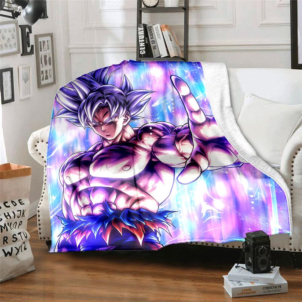 1pz Coperta in Flanella con Stampa Dragon Ball Super, Alta Qualità per Tutte le Stagioni, Decorazione per la Casa, Calore e Comfort, Perfetta per Regali di Natale