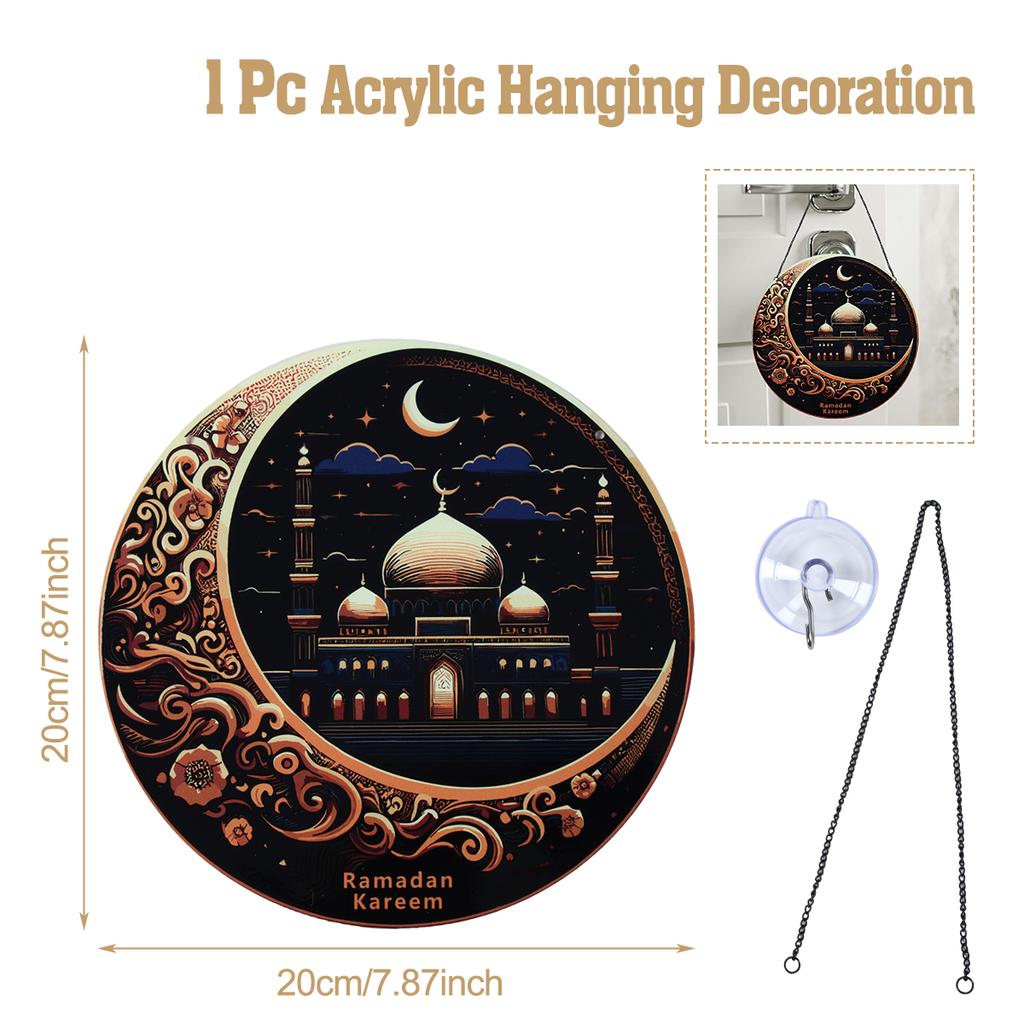 Eid Mubarak Acrylic Hanging Ornaments Ramadan Kareem Ramadan Decoration for Home 2025 Islamic Muslim Eid Al-Fitr Party Supplies