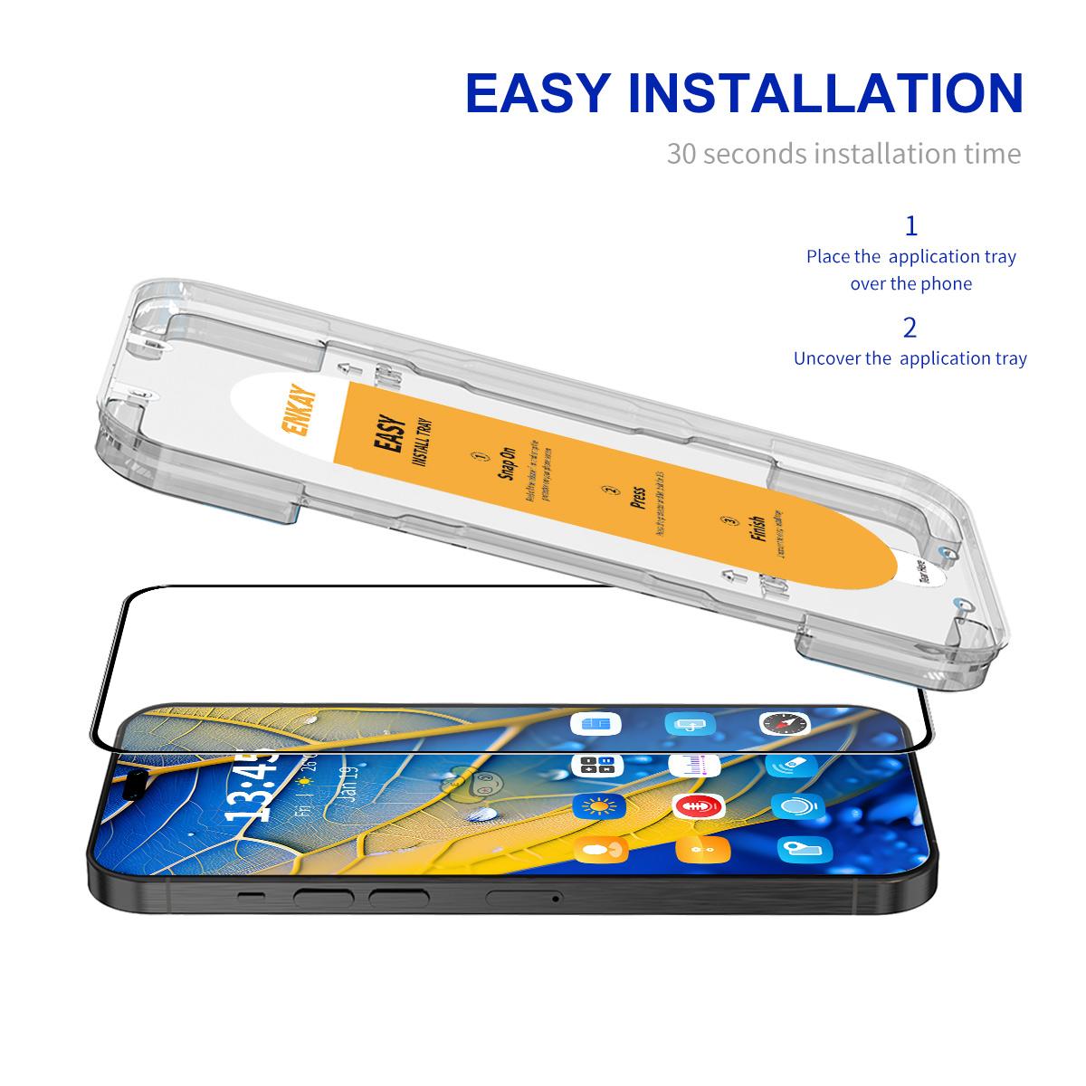 

ENKAY HAT PRINCE For Honor X50i+ 5G Silk Printing Screen Protector Clear High Aluminium-silicon Glass Film As Shown A