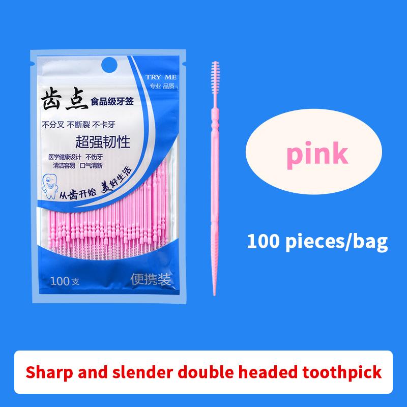 100/200 Stück Einweg-Familien-Doppelkopf Hochwertige Personalisierte Kreative Fruchtspieße Tragbare Ultrafeine Zahnstocher