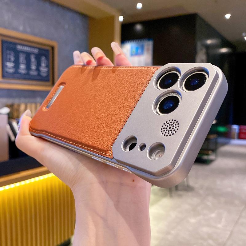 

For Magsafe Magnetic Luxury Solid Color Leather Not Border Aromatherapy Phone Case For iPhone 17 Pro Max Air Bumper Back Cover iPhone Air