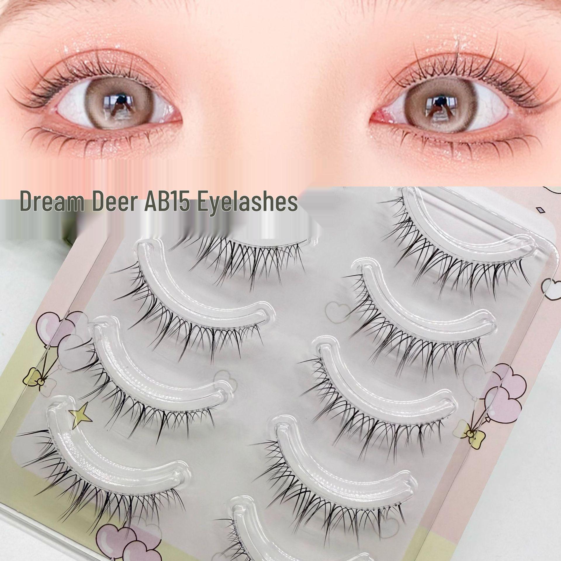 Menglu AB15 Natural Feather-like Transparent Stem Short Cross False Eyelashes