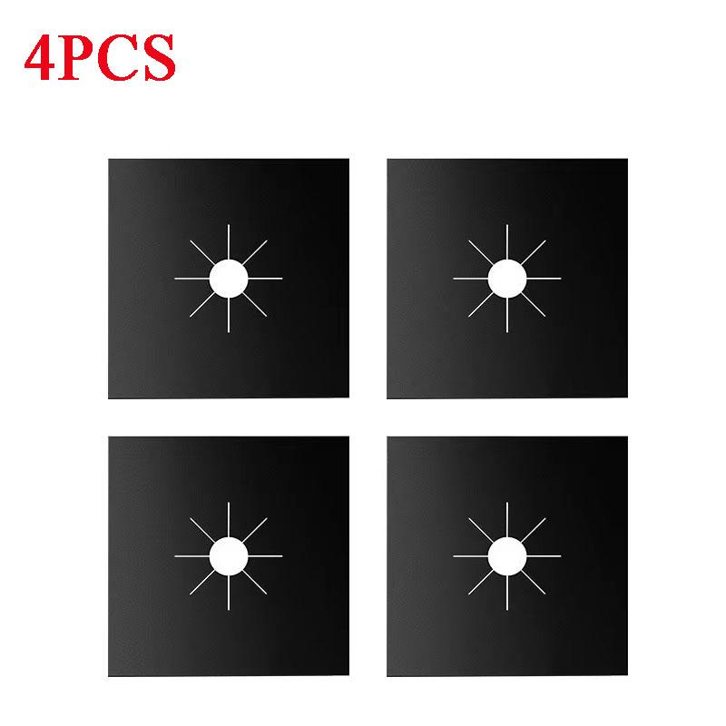 1/4/10/12pcs Stove Burner Covers Reusable Non-Stick Cooking Protectors Heat-Resistant Washable Pads Kitchen Cookware Accessories