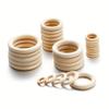 10/20/30Pcs Unfinished Wood Rings Smooth Natural Wooden Ring Circles For Craft Diy Wood Hoops Jewelry Ornaments Connectors