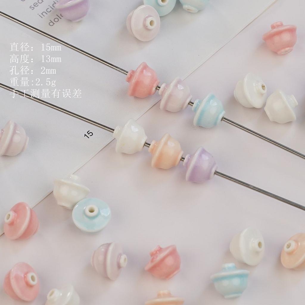 Perline sfuse in ceramica mini piccolo coperchio ciotola temperamento fresco stile nazionale materiale per accessori fatti a mano fai-da-te con perline