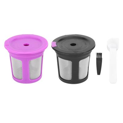 2pcs Reusable Coffee Pods Coffee Filters Refillable Coffee Pod Capsules with Brush Spoon